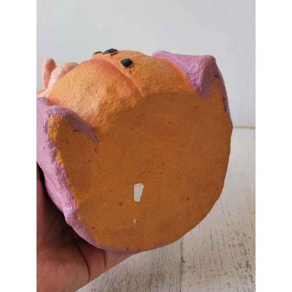 Halloween paper mache‎ witch hat smile pumpkin decor figure